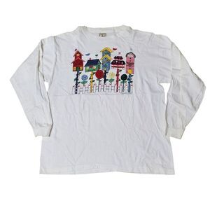 Vtg Alore Womens Sz XL T-Shirt 1995 Vicki Melhart Bird Houses Made USA XL YoYo